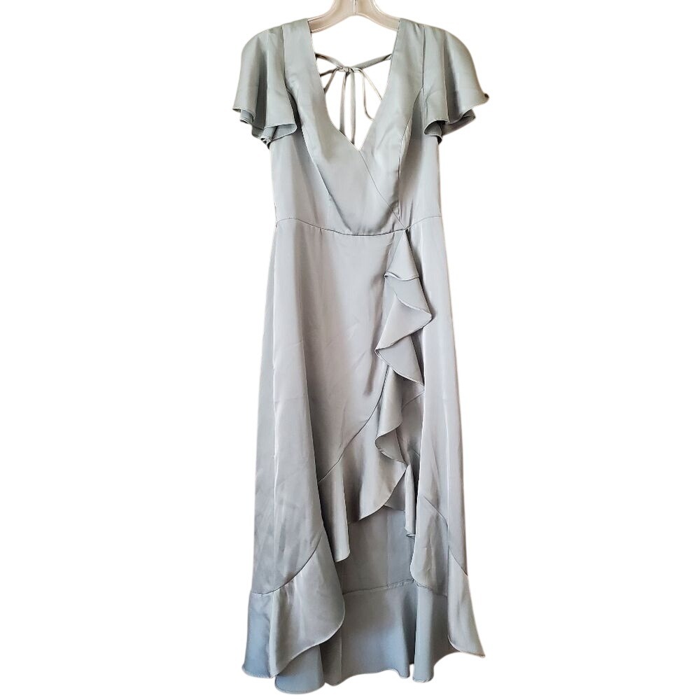 Dusty Sage Azazie Bridesmaid Maxi Dress Size Small